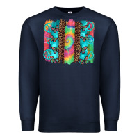 Navy hippie peace sign butterfly leopard and tie dye brushstroke Premium Sweatshirt - Artiststas