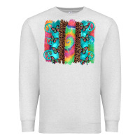 Oatmeal Heather hippie peace sign butterfly leopard and tie dye brushstroke Premium Sweatshirt - Artiststas