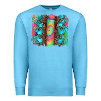 Ocean Blue hippie peace sign butterfly leopard and tie dye brushstroke Premium Sweatshirt - Artiststas