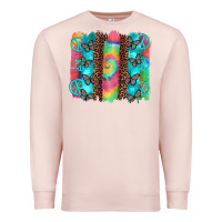 Pale Pink hippie peace sign butterfly leopard and tie dye brushstroke Premium Sweatshirt - Artiststas
