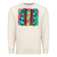 Sandshell hippie peace sign butterfly leopard and tie dye brushstroke Premium Sweatshirt - Artiststas