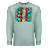 Seafoam hippie peace sign butterfly leopard and tie dye brushstroke Premium Sweatshirt - Artiststas