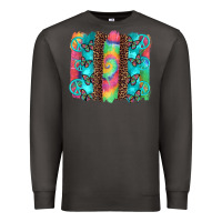 Smoke hippie peace sign butterfly leopard and tie dye brushstroke Premium Sweatshirt - Artiststas