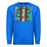 True Royal hippie peace sign butterfly leopard and tie dye brushstroke Premium Sweatshirt - Artiststas
