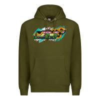 Army Green Tennessee Map Sunflower Cactus Serape Premium Hoodie - RanaPortraitStore