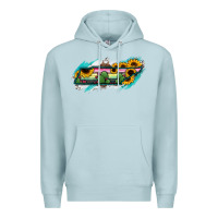 Blue Mist Tennessee Map Sunflower Cactus Serape Premium Hoodie - RanaPortraitStore