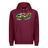 Burgundy Tennessee Map Sunflower Cactus Serape Premium Hoodie - RanaPortraitStore
