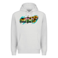 Dove Grey Tennessee Map Sunflower Cactus Serape Premium Hoodie - RanaPortraitStore