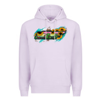 Lilac Tennessee Map Sunflower Cactus Serape Premium Hoodie - RanaPortraitStore