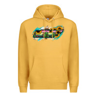 Mustard Tennessee Map Sunflower Cactus Serape Premium Hoodie - RanaPortraitStore