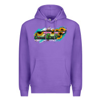 Purple Tennessee Map Sunflower Cactus Serape Premium Hoodie - RanaPortraitStore