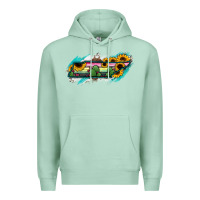 Seafoam Tennessee Map Sunflower Cactus Serape Premium Hoodie - RanaPortraitStore