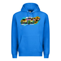 True Royal Tennessee Map Sunflower Cactus Serape Premium Hoodie - RanaPortraitStore