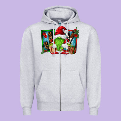 Joy Green Gnomes Zipper Hoodie Designed By Fadigitalartstudio