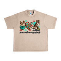 French Oak peace love australian shepherd Urban Heavy Tee - texasbilliewilder