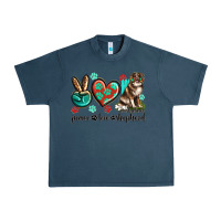 Midnight Navy peace love australian shepherd Urban Heavy Tee - texasbilliewilder