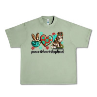 Oil Green peace love australian shepherd Urban Heavy Tee - texasbilliewilder