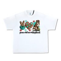 White peace love australian shepherd Urban Heavy Tee - texasbilliewilder