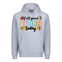 Heather Grey y'all gonna learn today Premium Hoodie - MaliasSmallBusiness