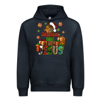 Navy The real gift is Jesus Urban Hoodie - NancyCooperArtShop