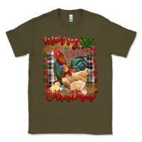Army Green merry cluckin' christmas Classic Tee - RanaPortraitStore