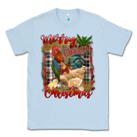 Dusty Blue merry cluckin' christmas Classic Tee - RanaPortraitStore