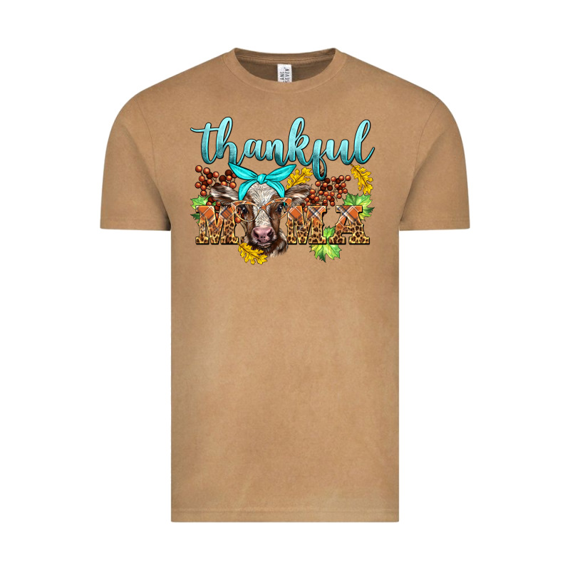 Thankful Mama Cow Vintage Tee by BarkalooDesign | Teevron