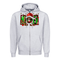 Heather Grey joy afro santa gnomes Zipper Hoodie - FaDigitalArtStudio