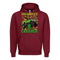 Burgundy st patricks shamrock crusher Zipper Hoodie - Neo Western