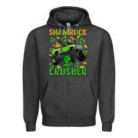 Charcoal Heather st patricks shamrock crusher Zipper Hoodie - Neo Western