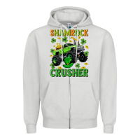 Dove Grey st patricks shamrock crusher Zipper Hoodie - Neo Western