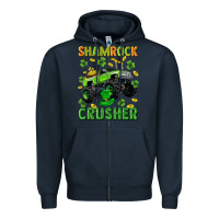 Navy st patricks shamrock crusher Zipper Hoodie - Neo Western