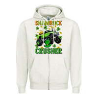 Oatmeal Heather st patricks shamrock crusher Zipper Hoodie - Neo Western