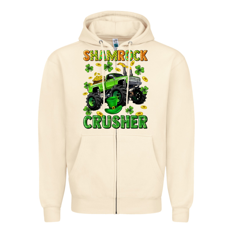 St Patricks Shamrock Crusher Zipper Hoodie by Neo Western | Teevron