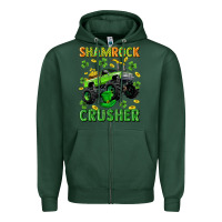 Sports Green st patricks shamrock crusher Zipper Hoodie - Neo Western
