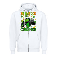 White st patricks shamrock crusher Zipper Hoodie - Neo Western