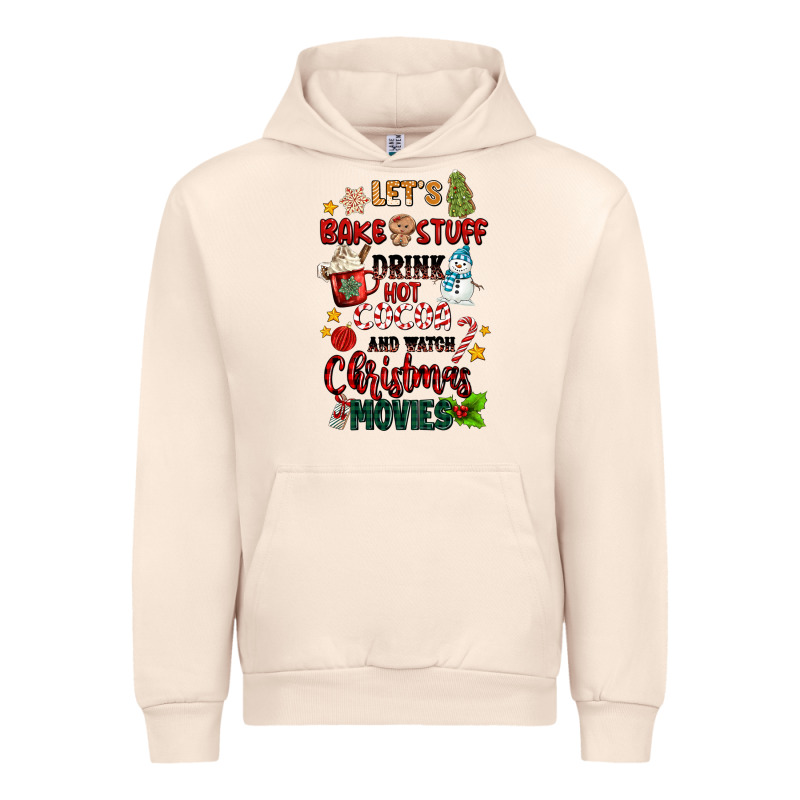 Let's Bake Stuff Drink Hot Cocoa And Watch Christm Urban Hoodie by MaliasSmallBusiness | Teevron