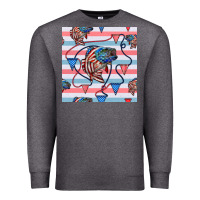 Charcoal Heather american flag bass Premium Sweatshirt - BundleAndBundleShop