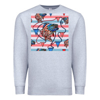 Heather Grey american flag bass Premium Sweatshirt - BundleAndBundleShop