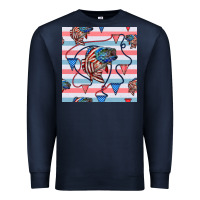 Navy american flag bass Premium Sweatshirt - BundleAndBundleShop