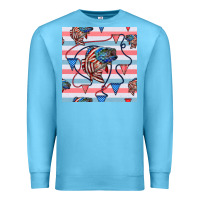 Ocean Blue american flag bass Premium Sweatshirt - BundleAndBundleShop