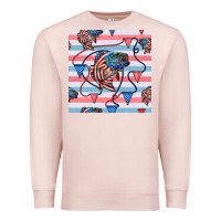 Pale Pink american flag bass Premium Sweatshirt - BundleAndBundleShop