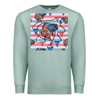 Seafoam american flag bass Premium Sweatshirt - BundleAndBundleShop