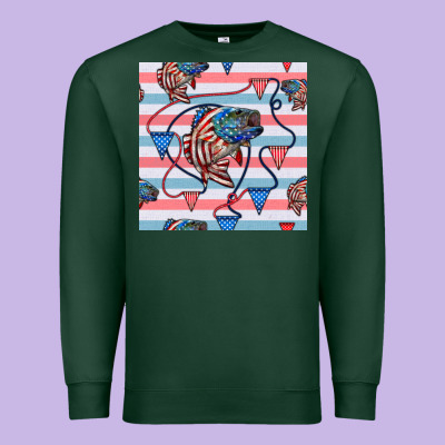 American Flag Bass Premium Sweatshirt Designed By Bundleandbundleshop