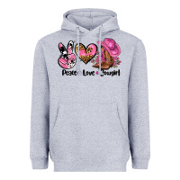 Heather Grey peace love  cowgirl Heavyweight Hoodie - AdoDesignShop