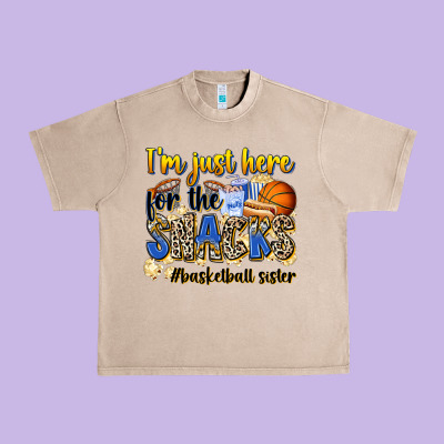 Im Just Here For The Snacks Basketball Sister Urban Heavy Tee Designed By Zillion Design Studio