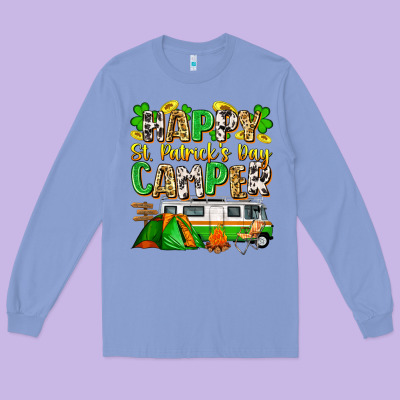 Happy St. Patrick's Day Camper Long Sleeve Tee Designed By Zillion Design Studio