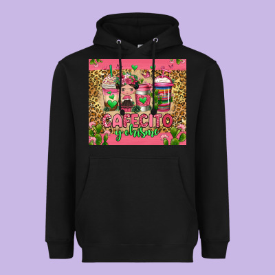 Cafecito Y Chisme Coffee Cups Heavyweight Hoodie Designed By Jasminsmagicworld