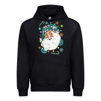 Black Western Santa Christmas Urban Hoodie - NancyCooperArtShop