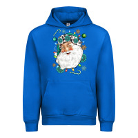 Cobalt Western Santa Christmas Urban Hoodie - NancyCooperArtShop